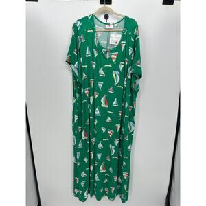 Quacker Factory Sail Away Short Sleeve Dress with Pockets Women 5XL Nautical
